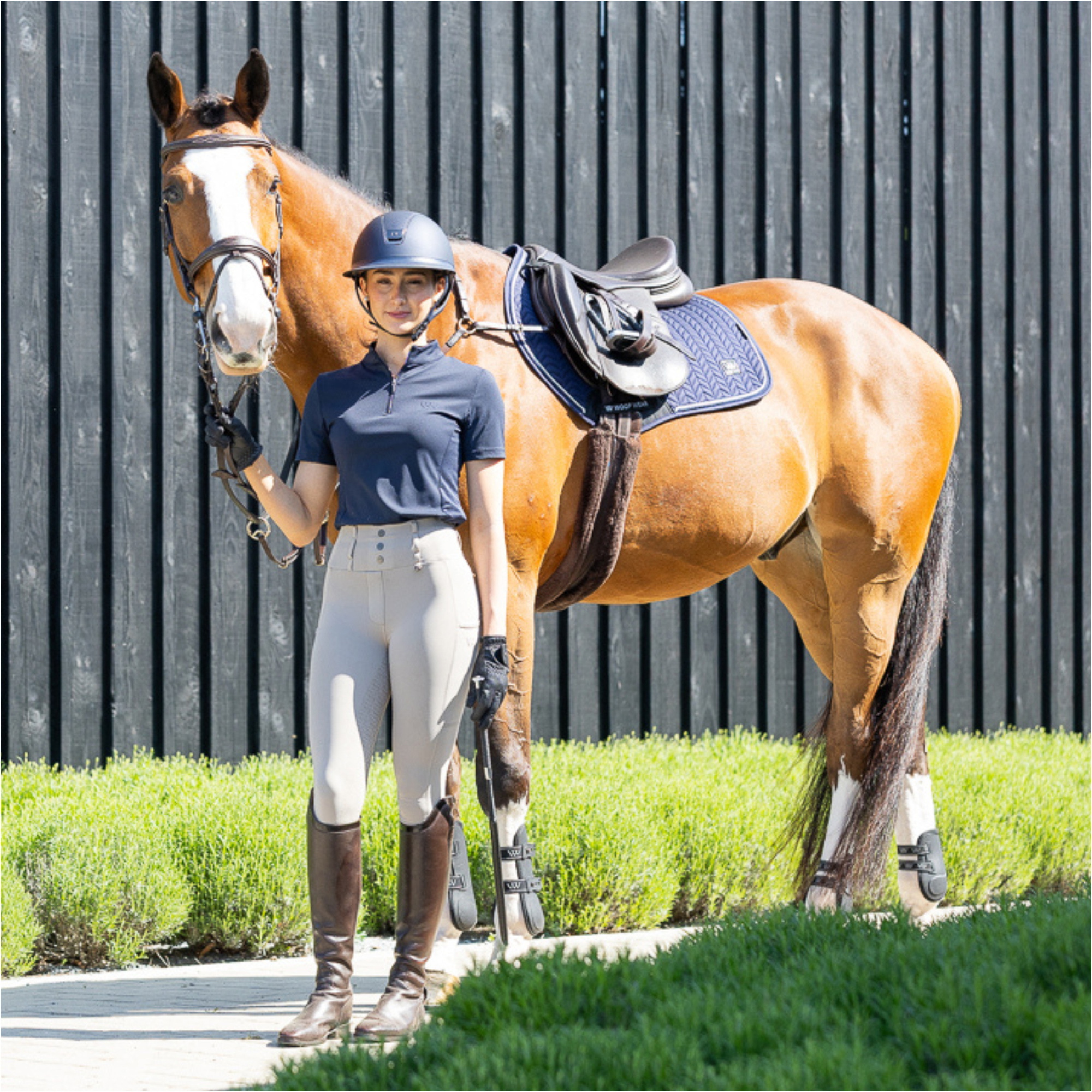 2025 Woof Wear Herringbone Close Contact Saddle Pad WS0044-NANA - Navy